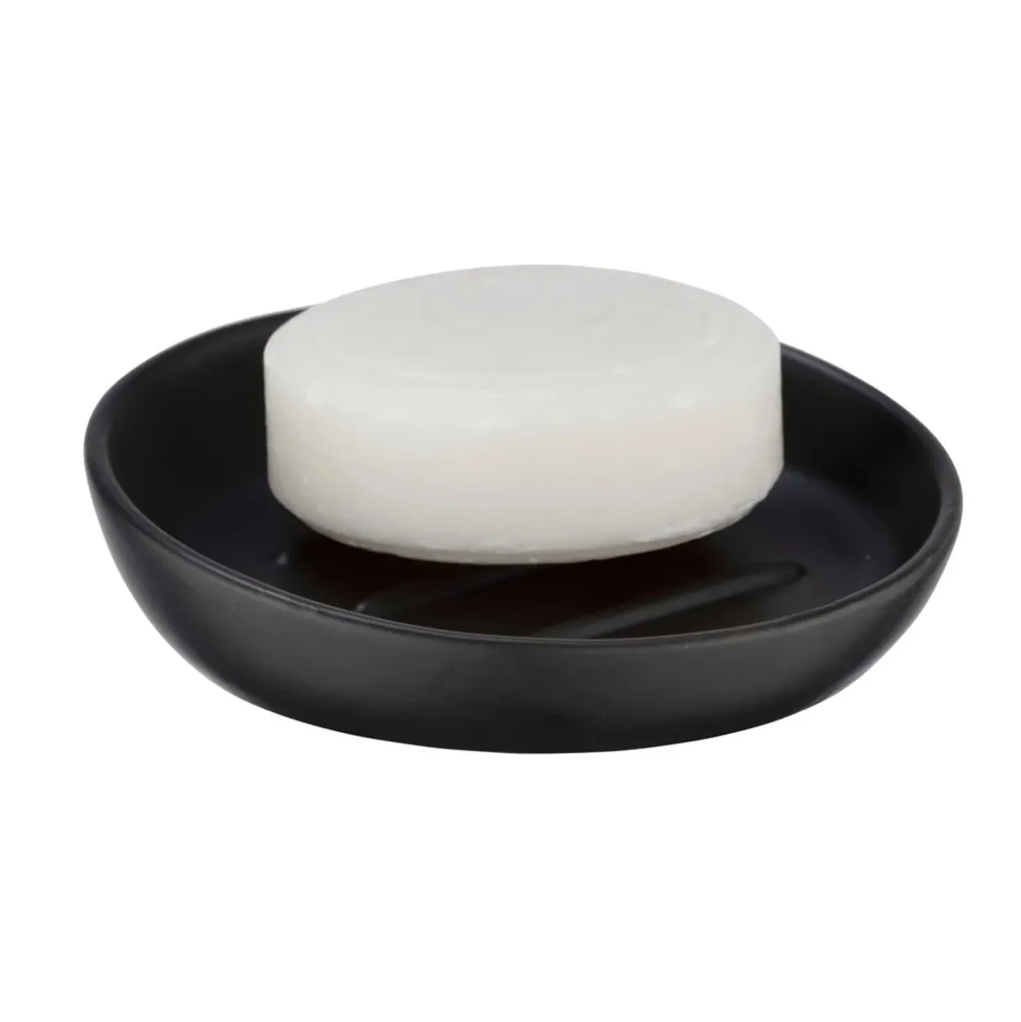 Portasapone bagno Badi in ceramica nero