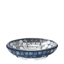 Portasapone bagno Crystal in vetro mosaico blu