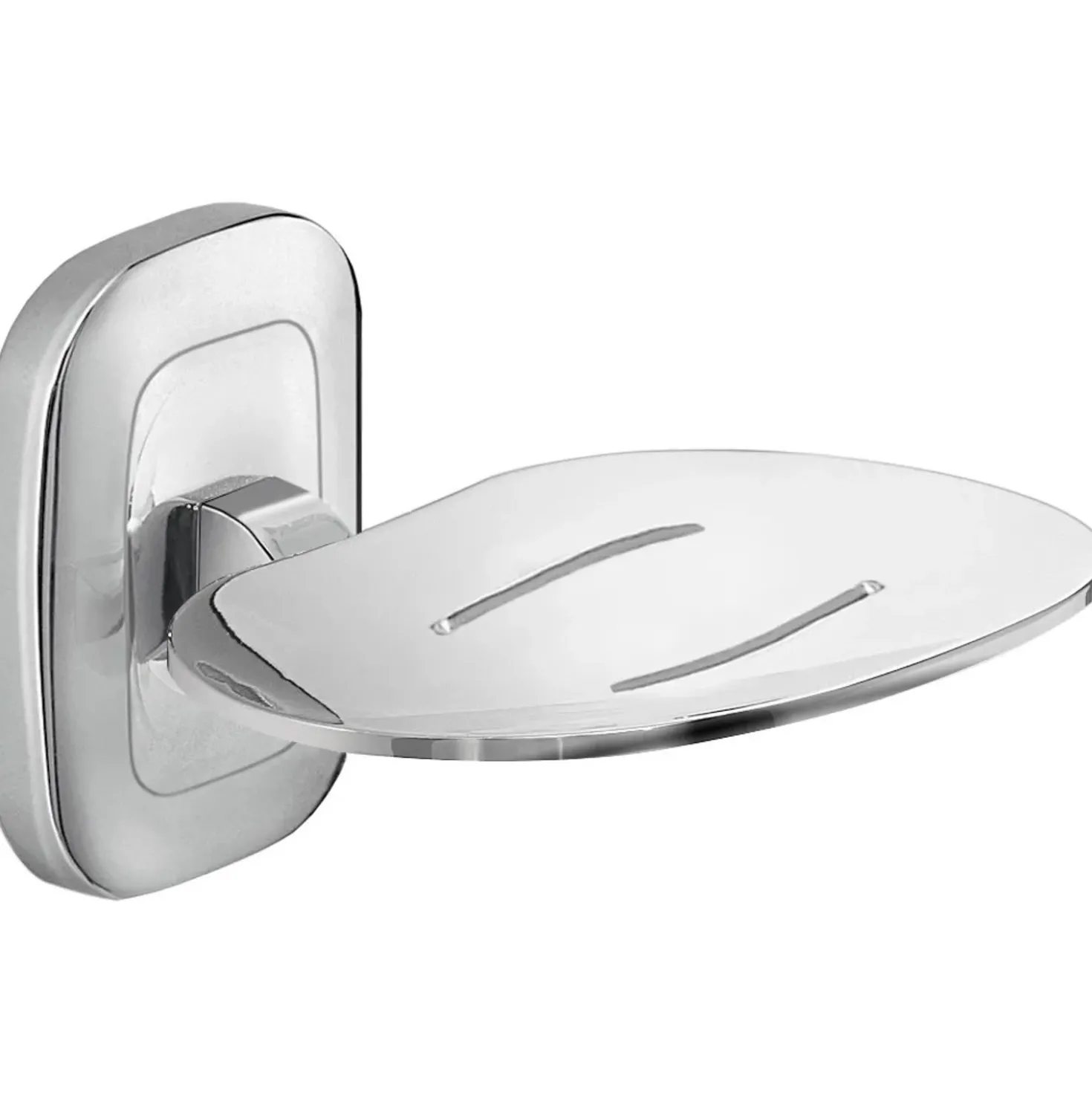 Portasapone bagno fisso Everest in acciaio inox e cromall cromato