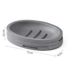 Portasapone bagno Helen in resina grigio