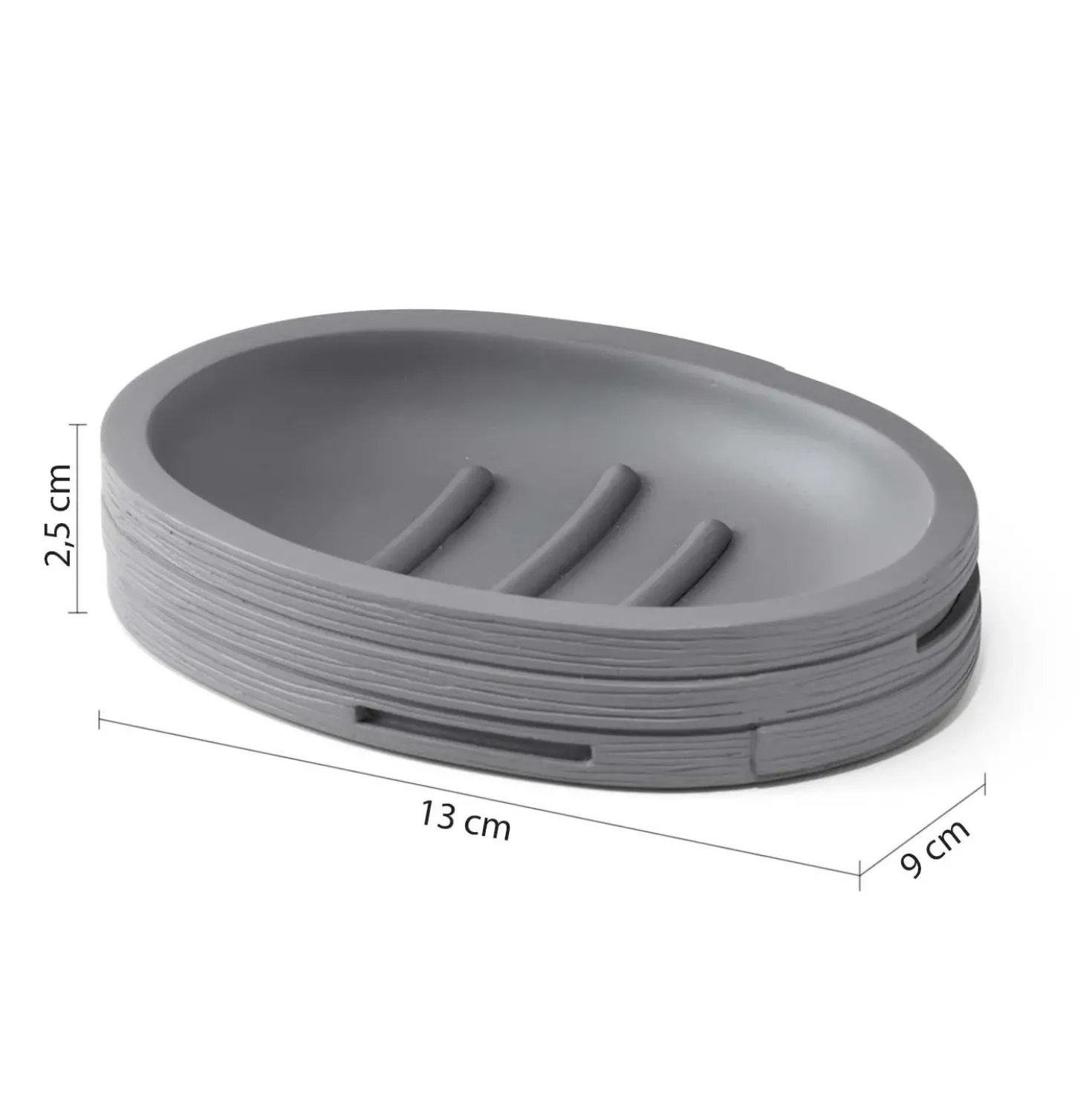Portasapone bagno Helen in resina grigio