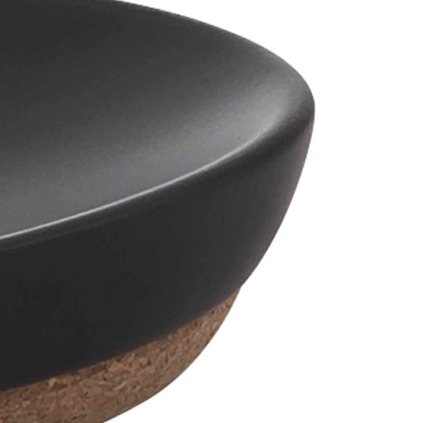 Portasapone bagno Ilary in ceramica e sughero nero opaco