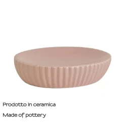 Portasapone bagno Marika in ceramica rosa
