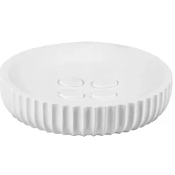 Portasapone bagno Plissè in resina bianco