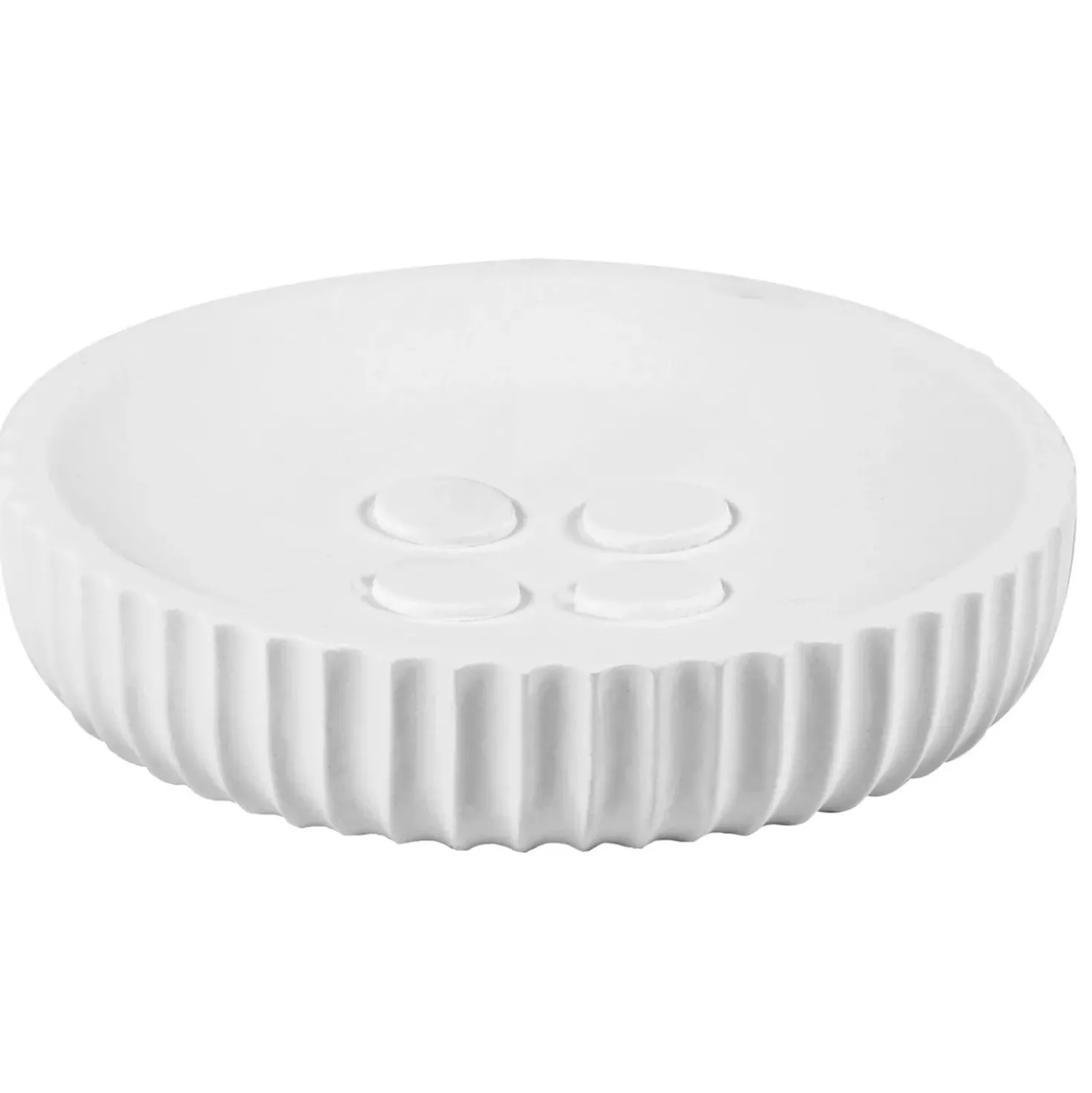 Portasapone bagno Plissè in resina bianco
