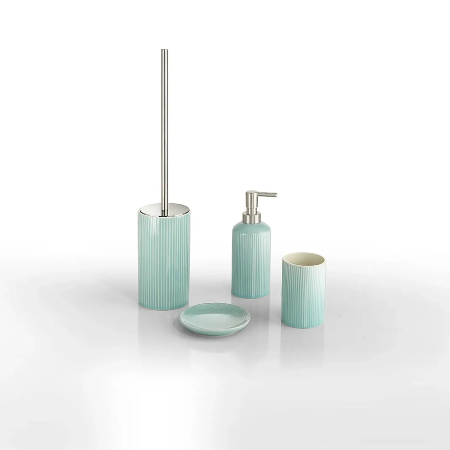 Portasapone bagno Sabina in ceramica acquamarina