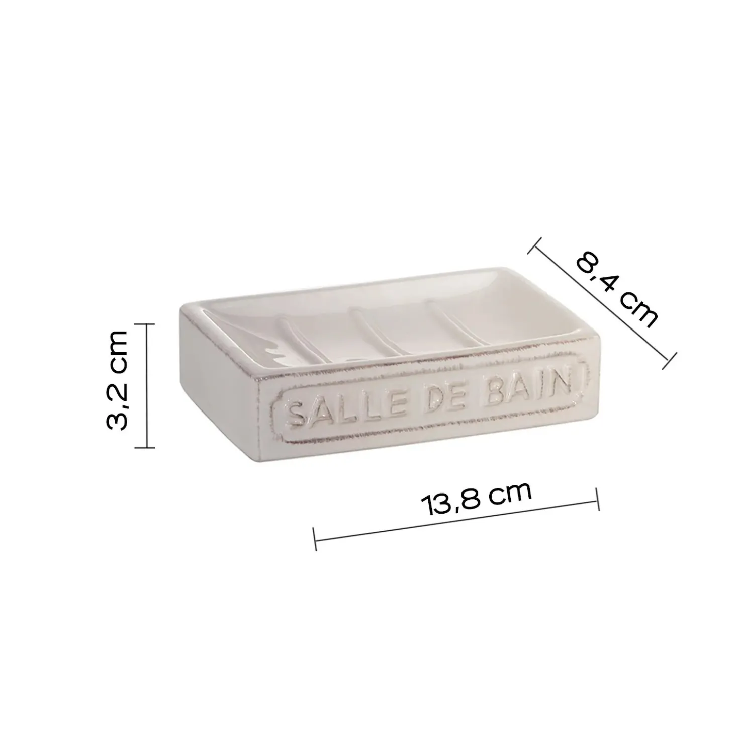 Portasapone bagno Vivienne in ceramica bianco