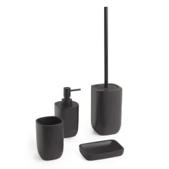 Portasapone bagno Ylenia in resina nero matt