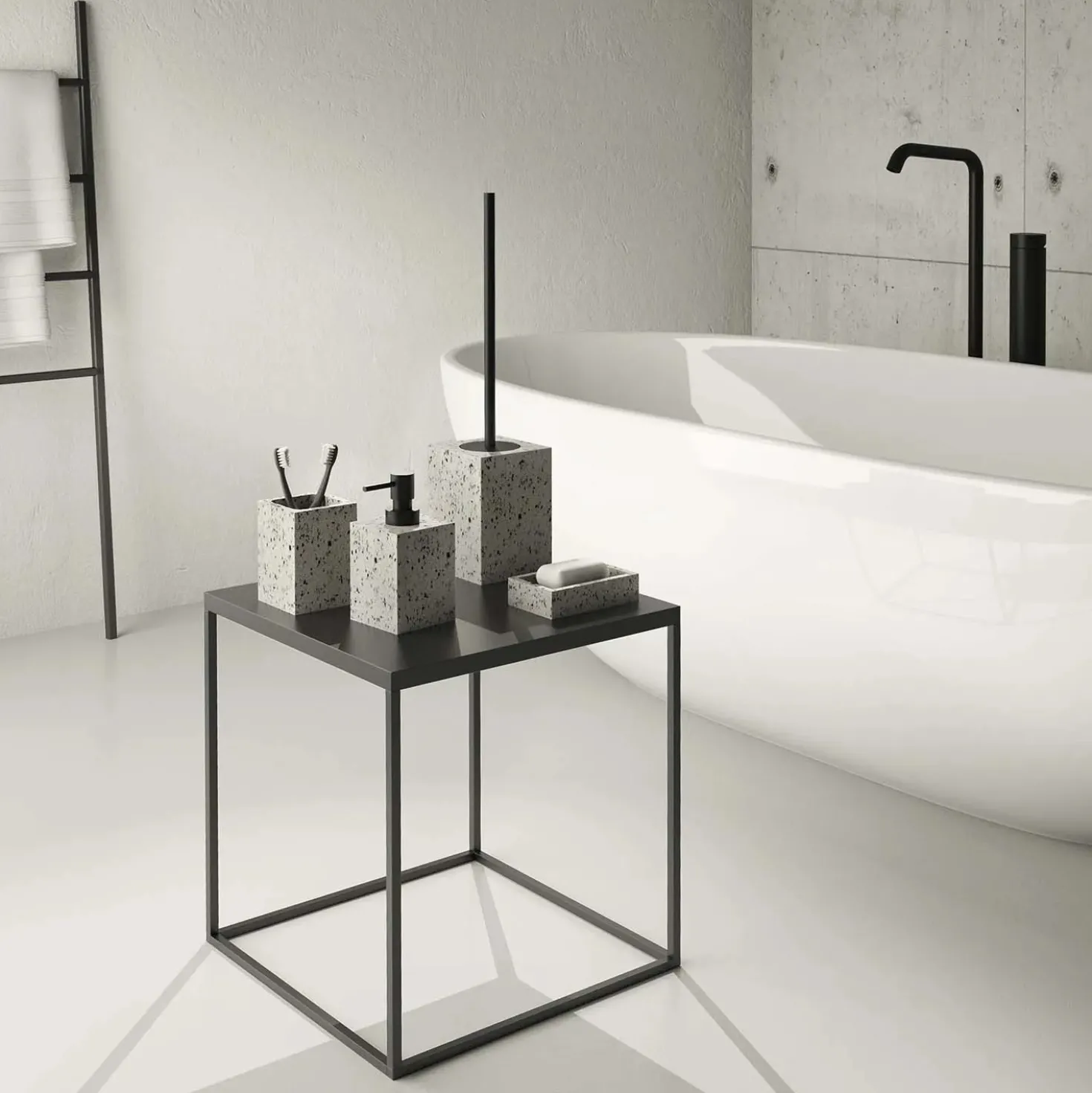 Portasapone bagno Zoe in resina bianco