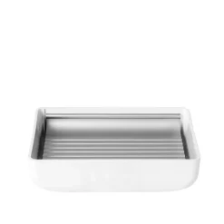 Portasapone quadro Ivory in plastica bianco/cromo