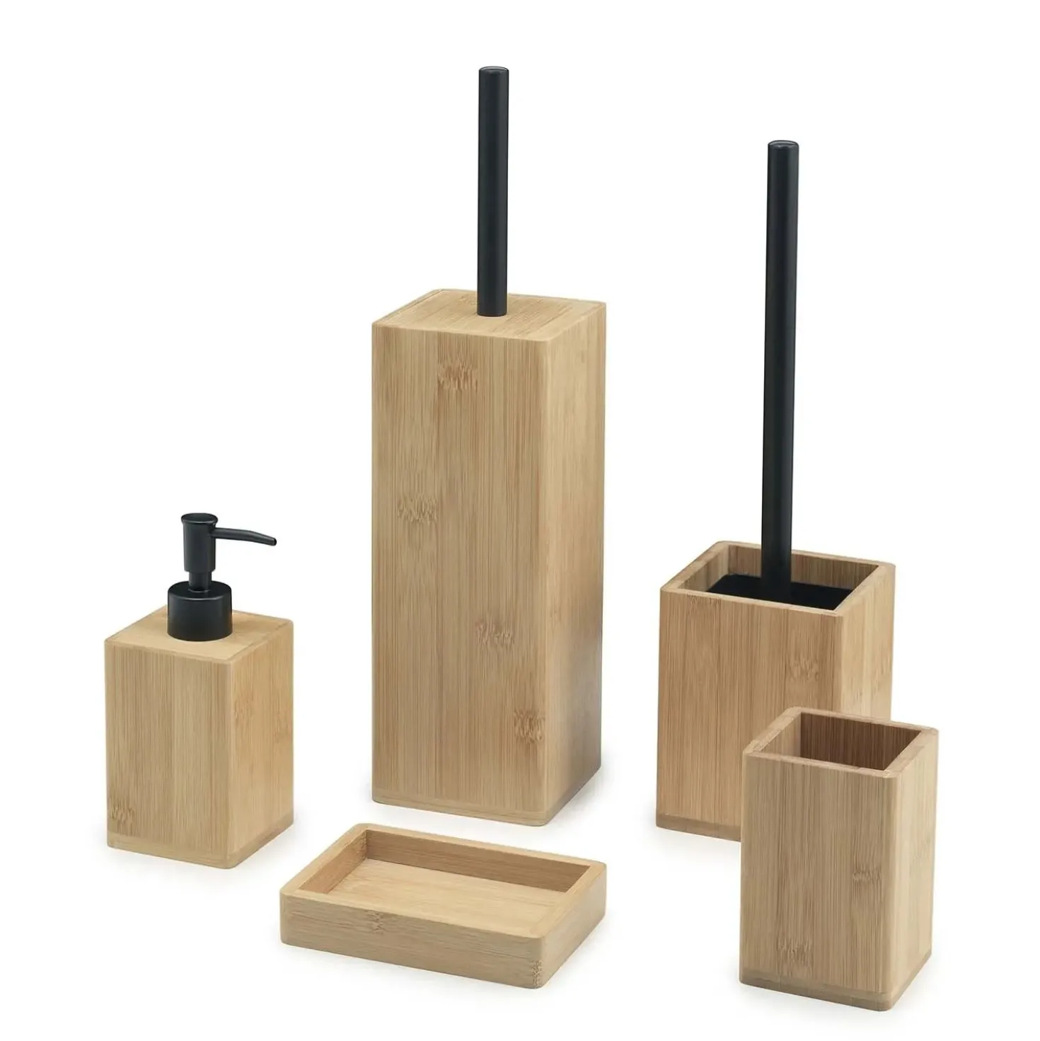 Portascopino bagno alto Bonnie H 39 cm bambù