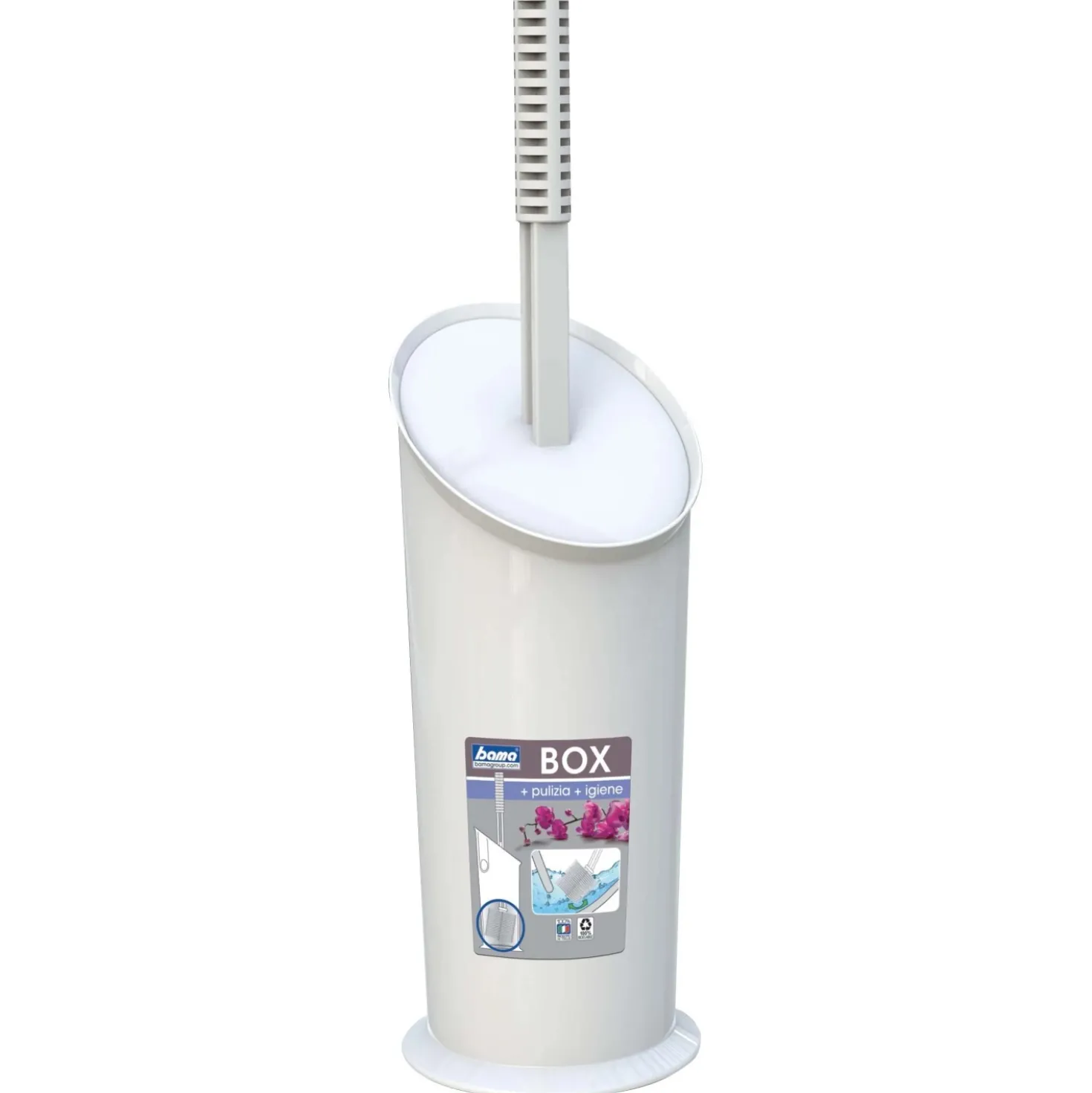 Portascopino bagno BOX H 39,5 cm bianco