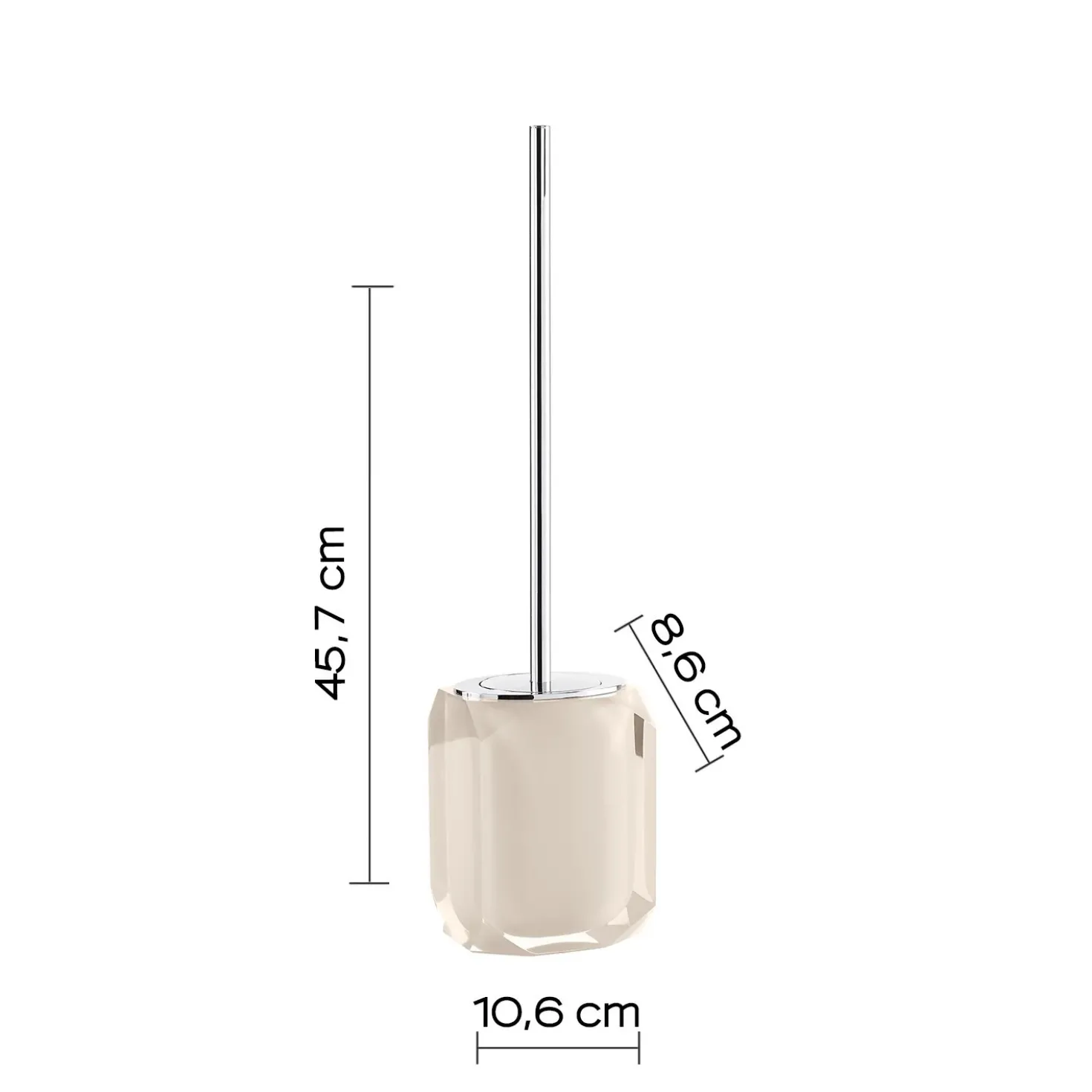 Portascopino bagno Chanelle H 45,7 cm tortora chiaro