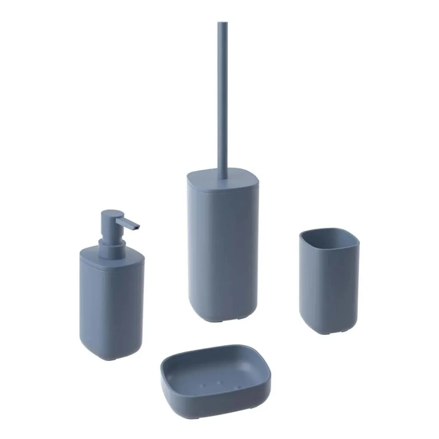 Portascopino bagno con tappo antigraffio Pod H 39 cm Made in Italy indaco
