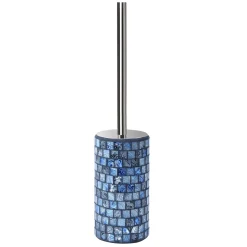 Portascopino bagno Crystal H 39 cm mosaico blu