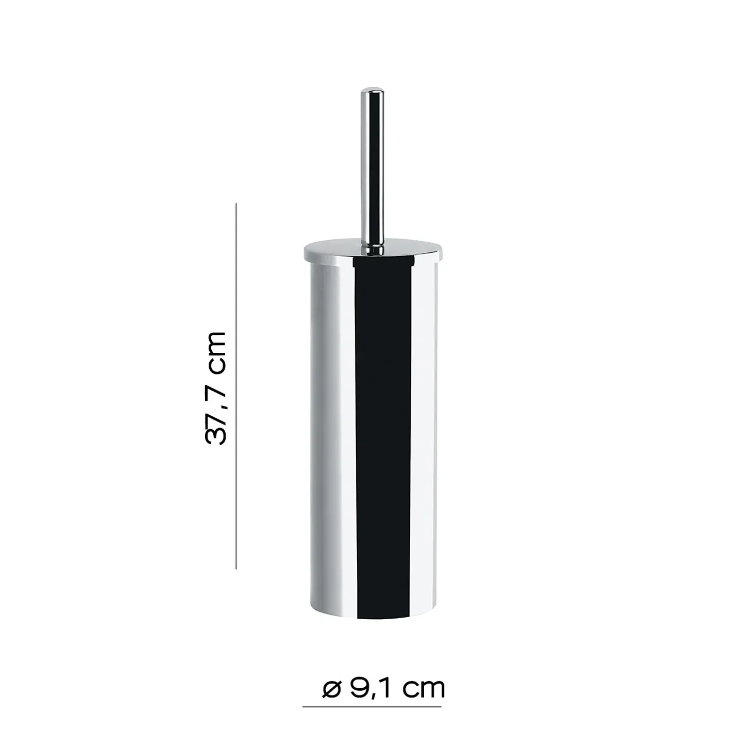 Portascopino bagno Flip H 37,7 cm cromato
