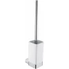 Portascopino bagno Leaf H 38,5 cm cromato bianco