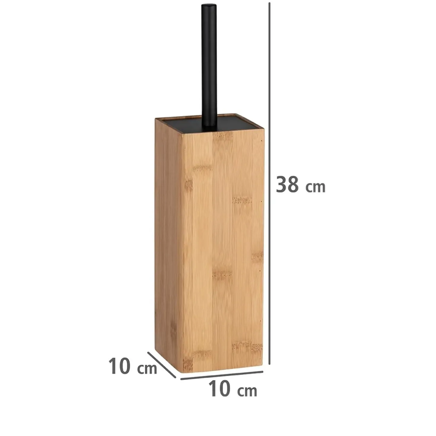Portascopino bagno Padua bambù H 38 cm marrone