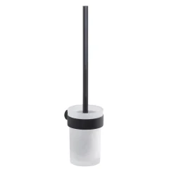 Portascopino bagno Pirenei H 37 cm nero opaco