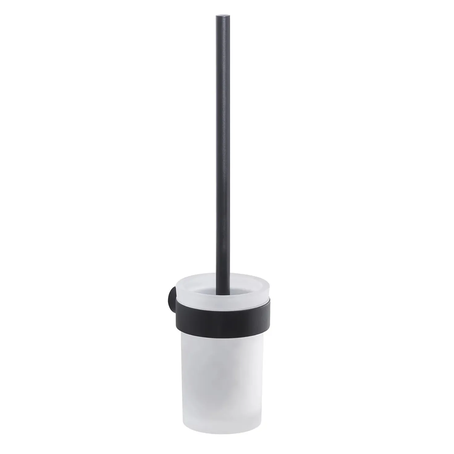 Portascopino bagno Pirenei H 37 cm nero opaco