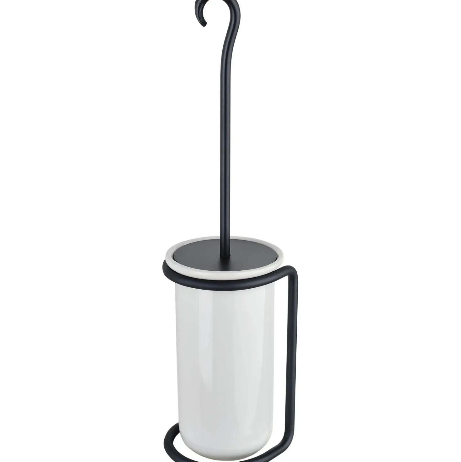 Portascopino bagno Rebecca H 23 cm bianco e nero