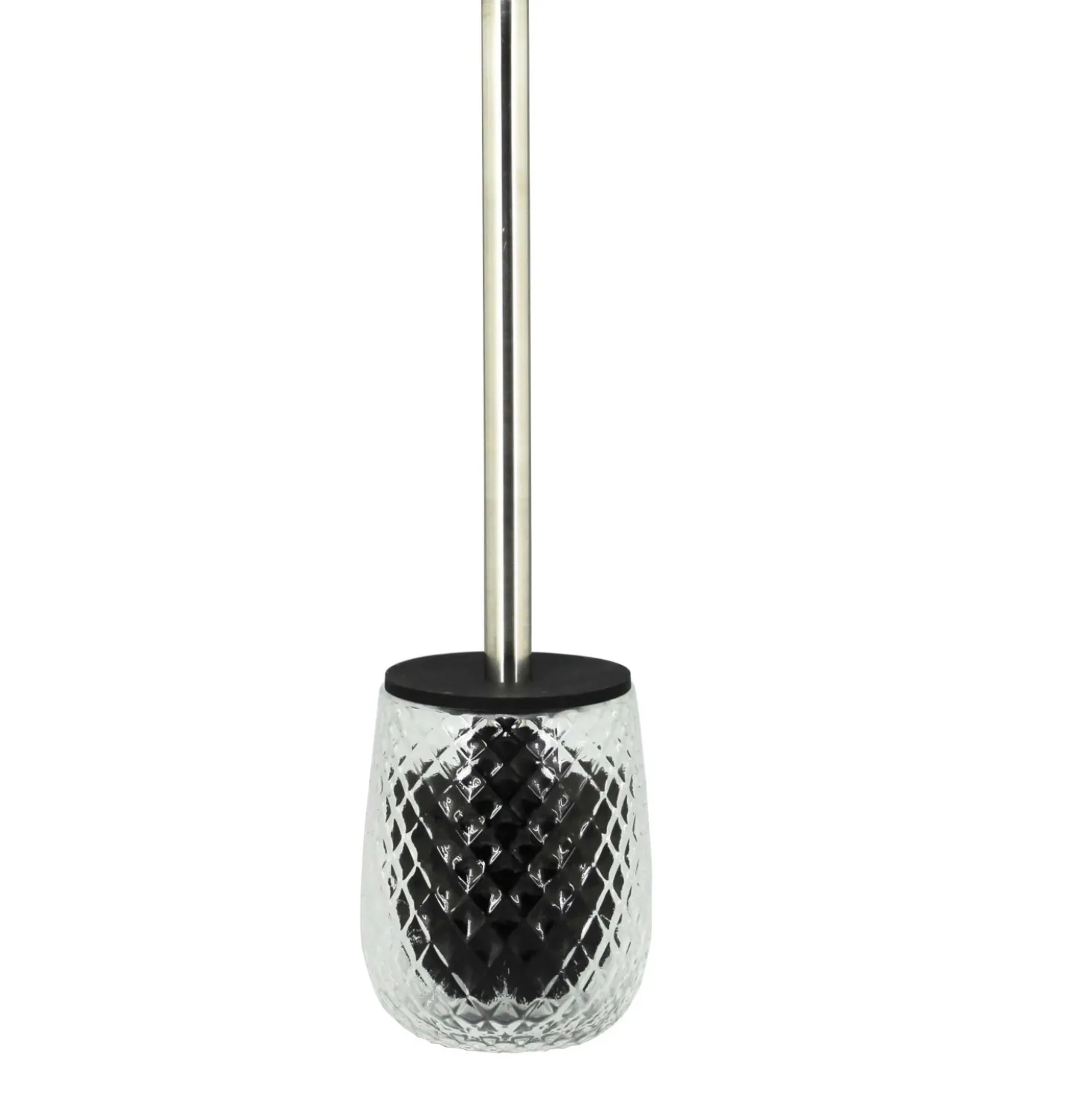 Portascopino in vetro Diamond trasparente