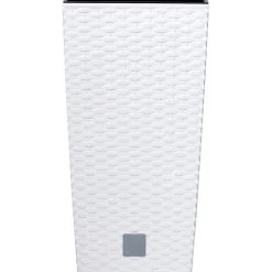 Portavaso Prosperplast effetto rattan 33x33x61 cm bianco