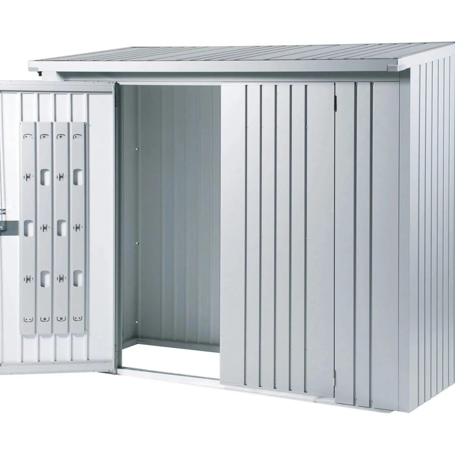 Porte per legnaia Biohort WoodStock 230 argento metallizzato