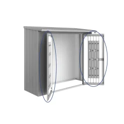 Porte per legnaia Biohort WoodStock 230 argento metallizzato