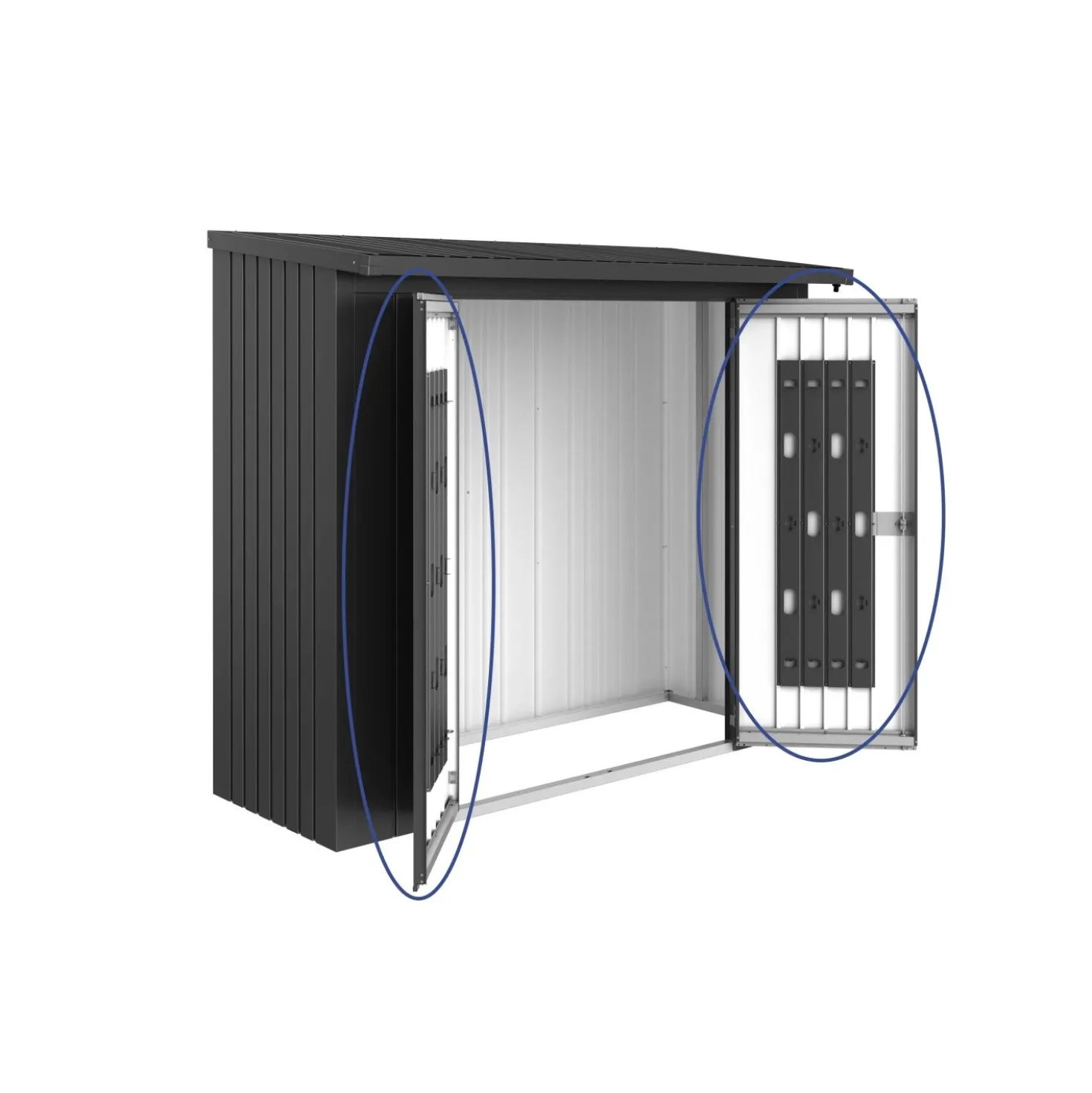 Porte per legnaia Biohort WoodStock 230 grigio scuro metallizzato