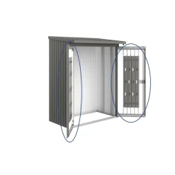 Porte per legnaia Biohort WoodStock 150 grigio quarzo metallizzato