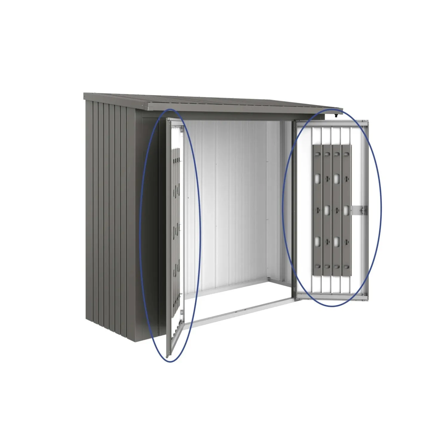 Porte per legnaia Biohort WoodStock 230 grigio quarzo