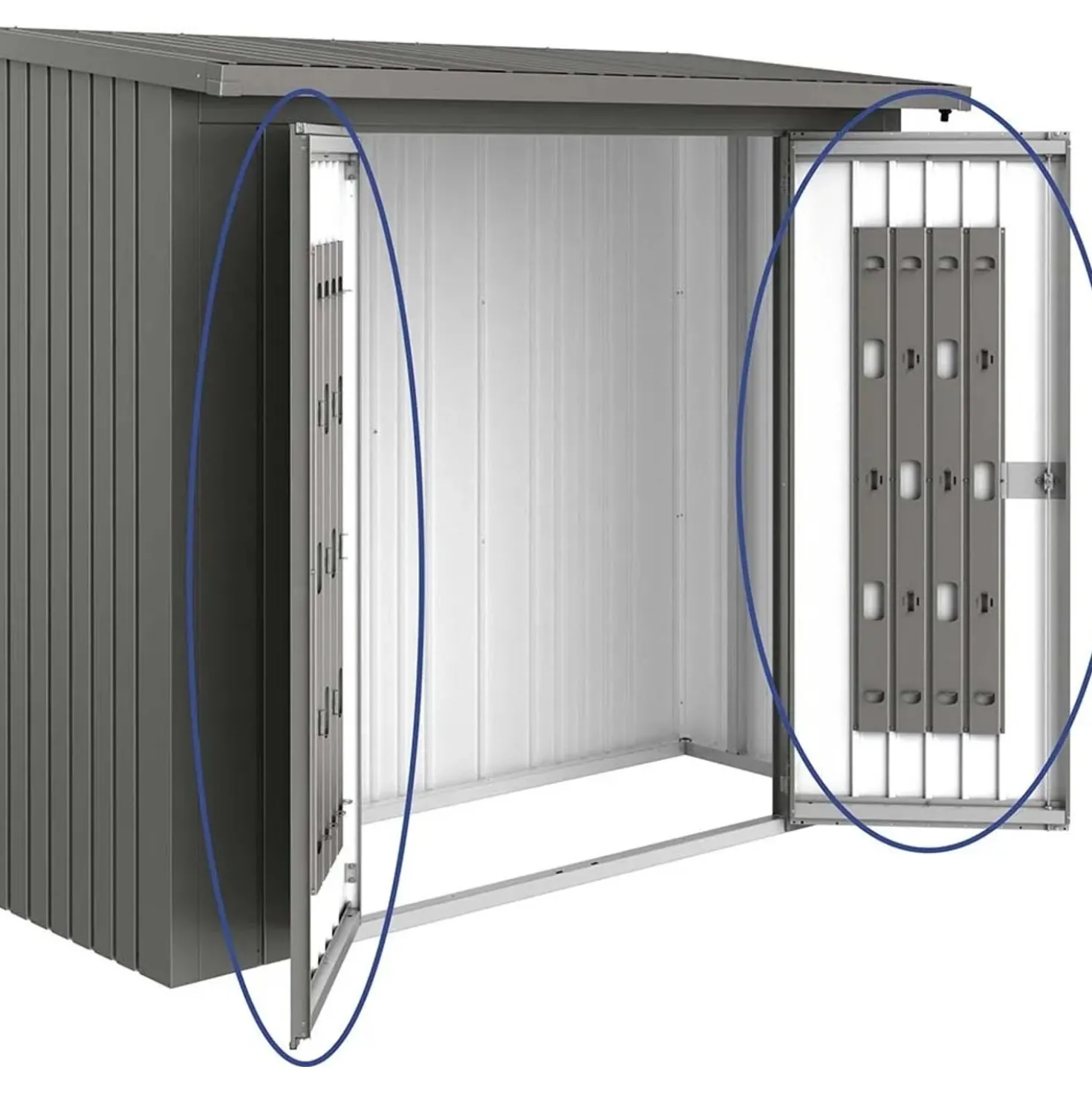 Porte per legnaia Biohort WoodStock 230 grigio quarzo