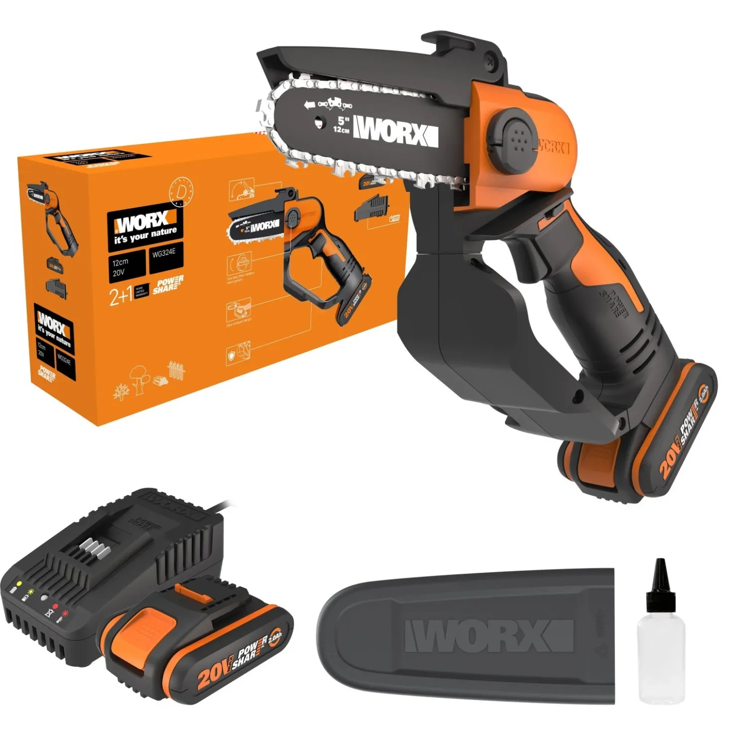 Potatore a batteria Worx WG324E 20 V 12 cm