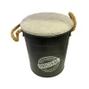 Pouf contenitore in metallo nero 30,5x37 cm