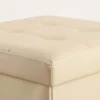 Pouf contenitore in similpelle 38x38x38 cm beige