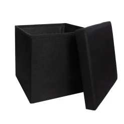 Pouf contenitore Nanou 38x38x38 cm nero