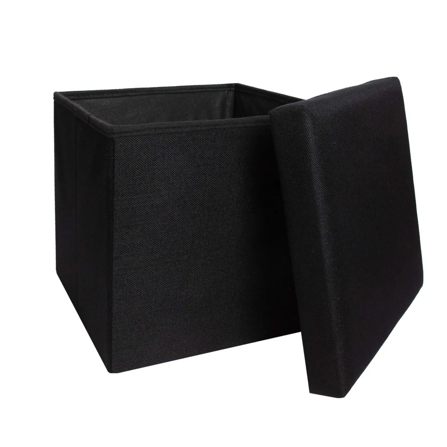 Pouf contenitore Nanou 38x38x38 cm nero