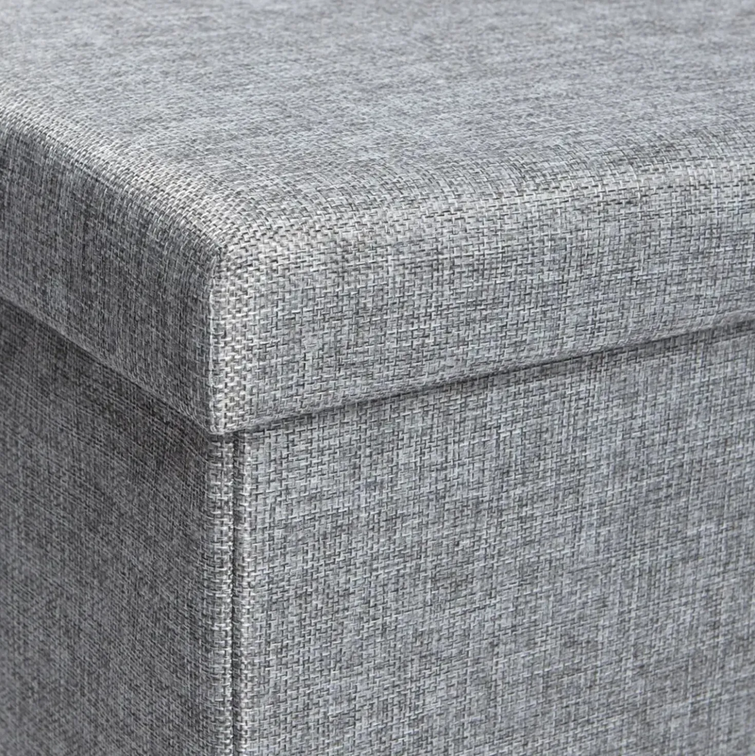 Pouf contenitore pieghevole tessuto grigio chiaro 38x38 cm