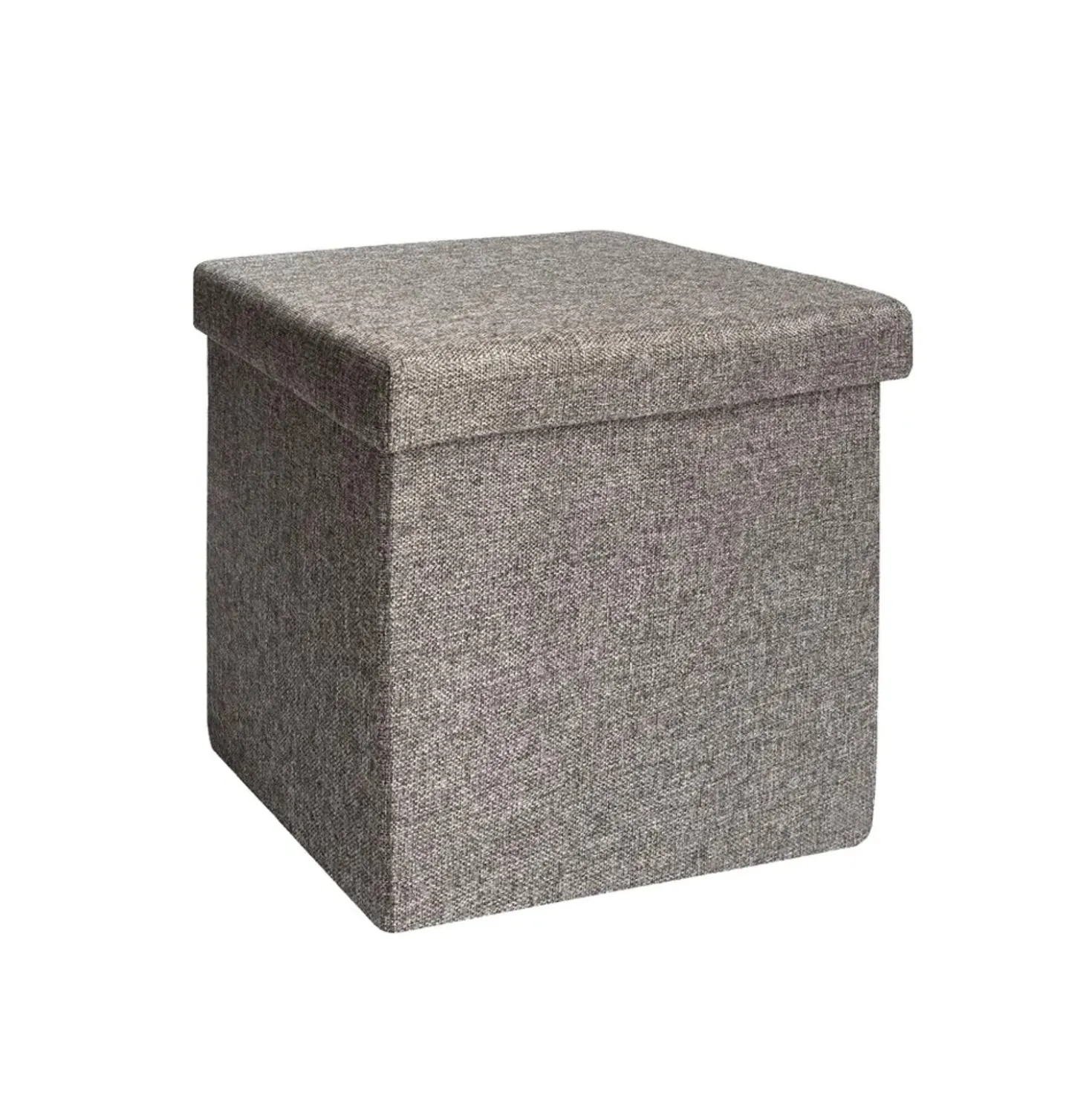 Pouf contenitore pieghevole tessuto grigio scuro 38x38 cm