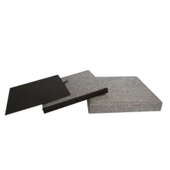 Pouf contenitore pieghevole tessuto grigio scuro 38x38 cm