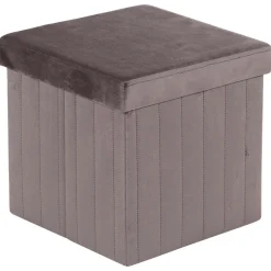 Pouf in velluto Aron grigio 35X35X34,5 cm