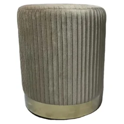 Pouf in velluto Nolan beige 38X31X31 cm