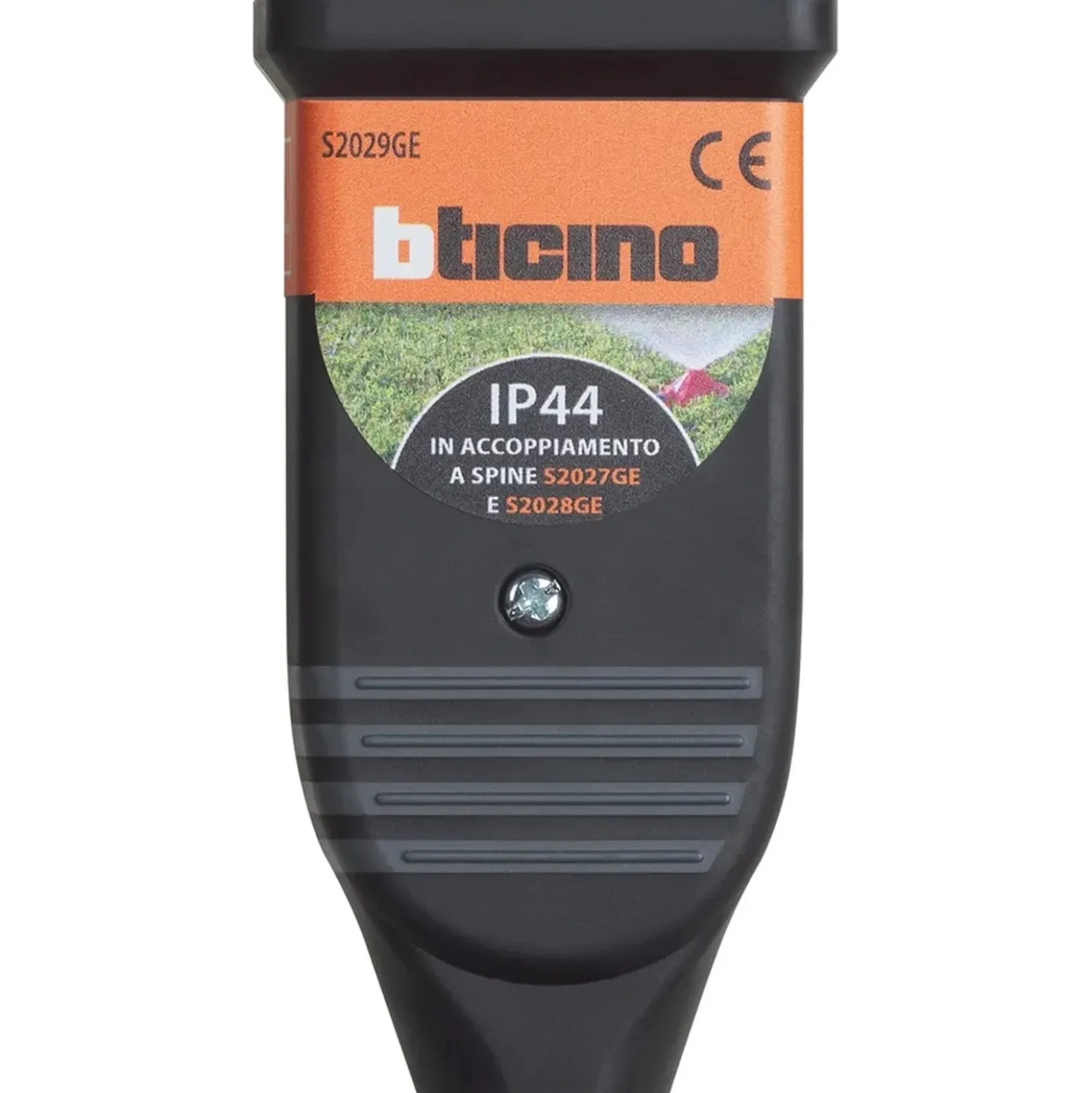 Presa 10/16A Bticino S2029GE IP44 Caucciu bimateria