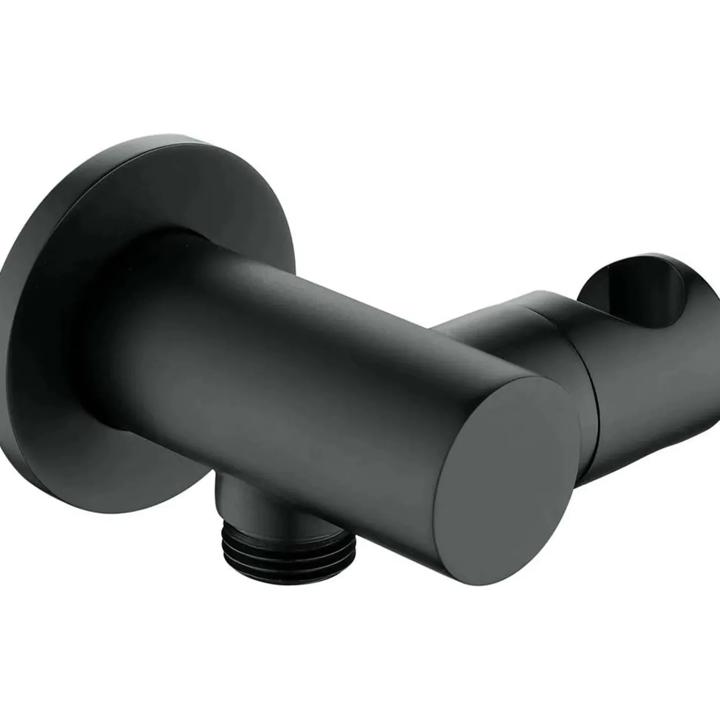 Presa acqua a parete rotonda con supporto doccetta Idrostile nero