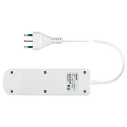 Presa mobile multipla con 2 universale+2USB+ spina S17 + interruttore bianco