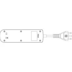 Presa mobile multipla con 2 universale+2USB+ spina S17 + interruttore nero
