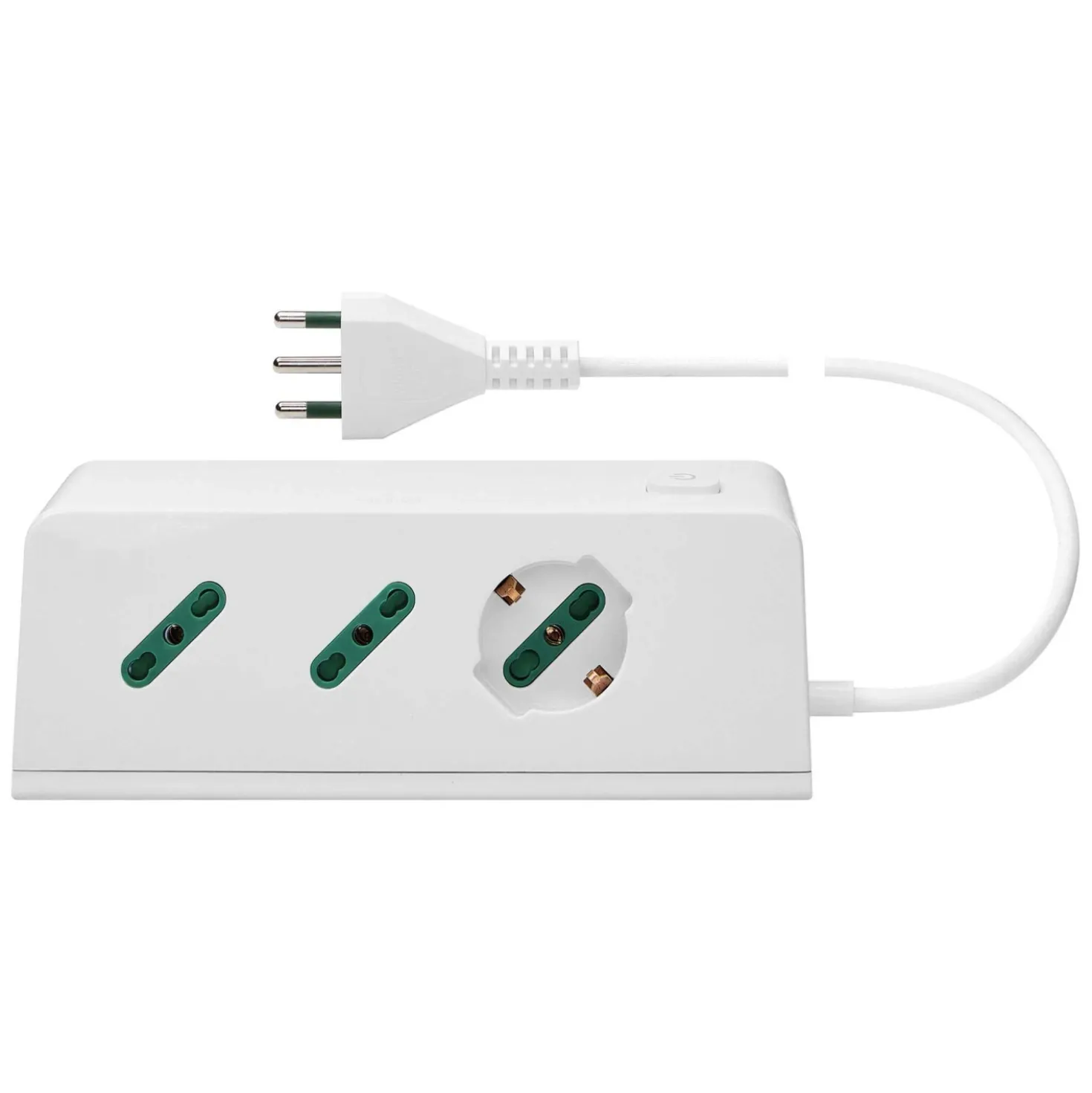 Presa mobile multipla scrivania 1 universale +2 P17/11+3 USB+ spina S17 bianco