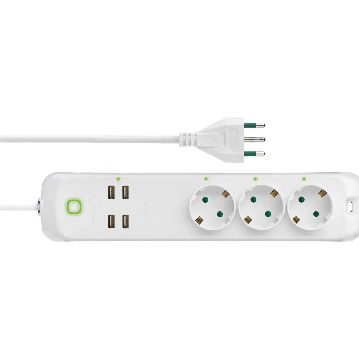 Presa multipla Vimar 16A 3 prese tedesca con 4 USB interruttore WiFi Smart Home