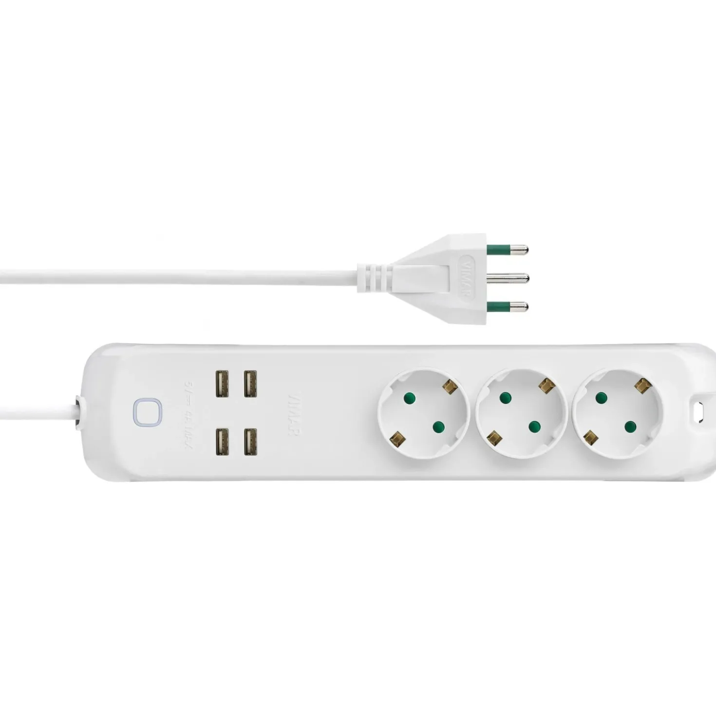 Presa multipla Vimar 16A 3 prese tedesca con 4 USB interruttore WiFi Smart Home